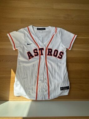 Nike Houston Astros White Jersey with Orange and Navy Trim